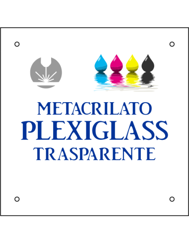 cod. 24.504 - Targa plex trasp. neutra a cmq min. E. 7 Made in Italy