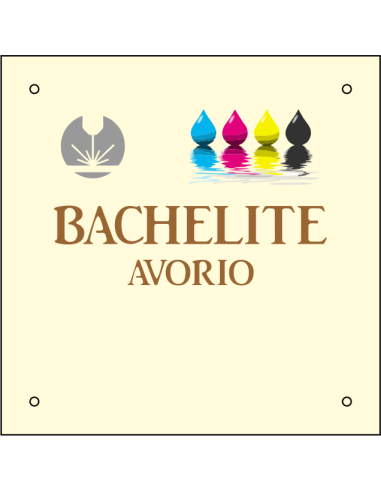 cod. 24.501.40 - Targa bachelite neutra cm 40x30 Made in Italy