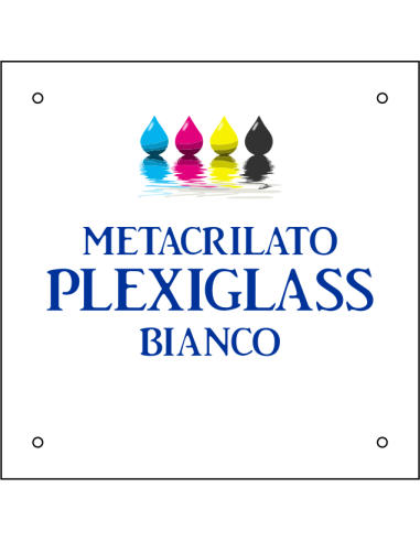 cod. 24.503.40 - Targa plex bianco neutra cm 40x30 Made in Italy