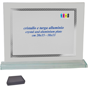 cod. 25.627A - Set targa alluminio e cristallo cm 24x19 f5