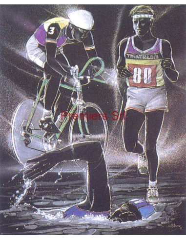 cod. P.AT06 - Cornice con Poster Triathlon 24x18