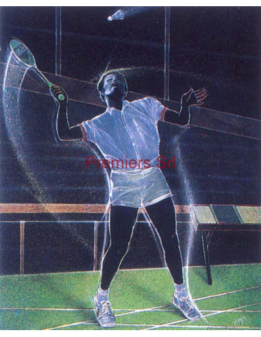 cod. P.BAD03 - Cornice con Poster Badminton 24x18