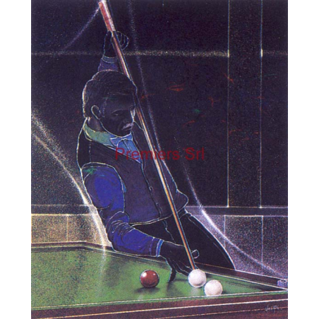cod. P.BI10 - Cornice con Poster Biliardo 24x18