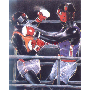 cod. P.BX02 - Cornice con poster boxe pugilato 24x18