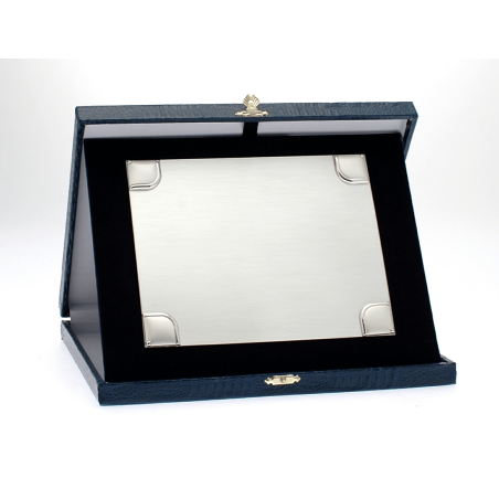 cod. P.TAS.26S05 - Targa silver e astuccio cm 26x21
