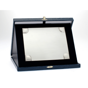 cod. P.TAS.31S03 - Targa silver e astuccio cm 31x26