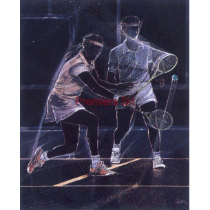 cod. P.TE31 - Cornice con Poster Tennis Doppio 24x18
