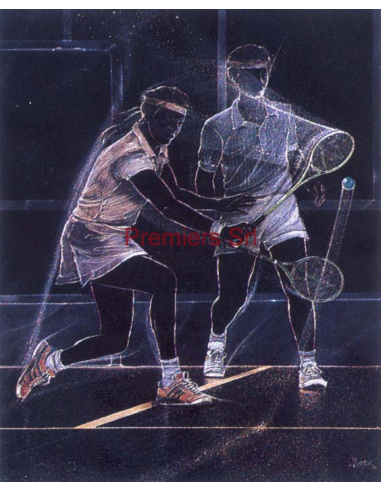 cod. P.TE31 - Cornice con Poster Tennis Doppio 24x18