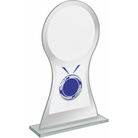 cod. P.TRC25.649 - Trofeo targa cristallo cm 21