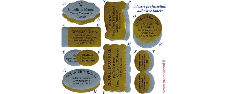 Adesivi dorati e argentati